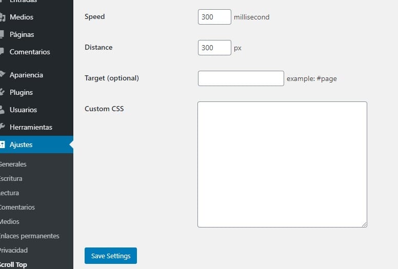 ScrollTop opciones del plugin segunda parte.